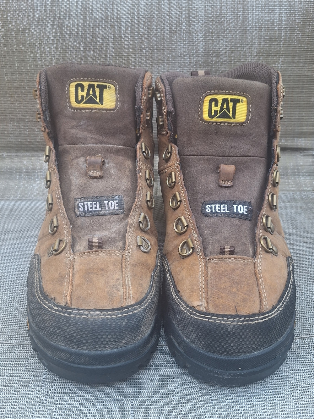 Caterpillar Brown and Black Steel Toe Work Boots